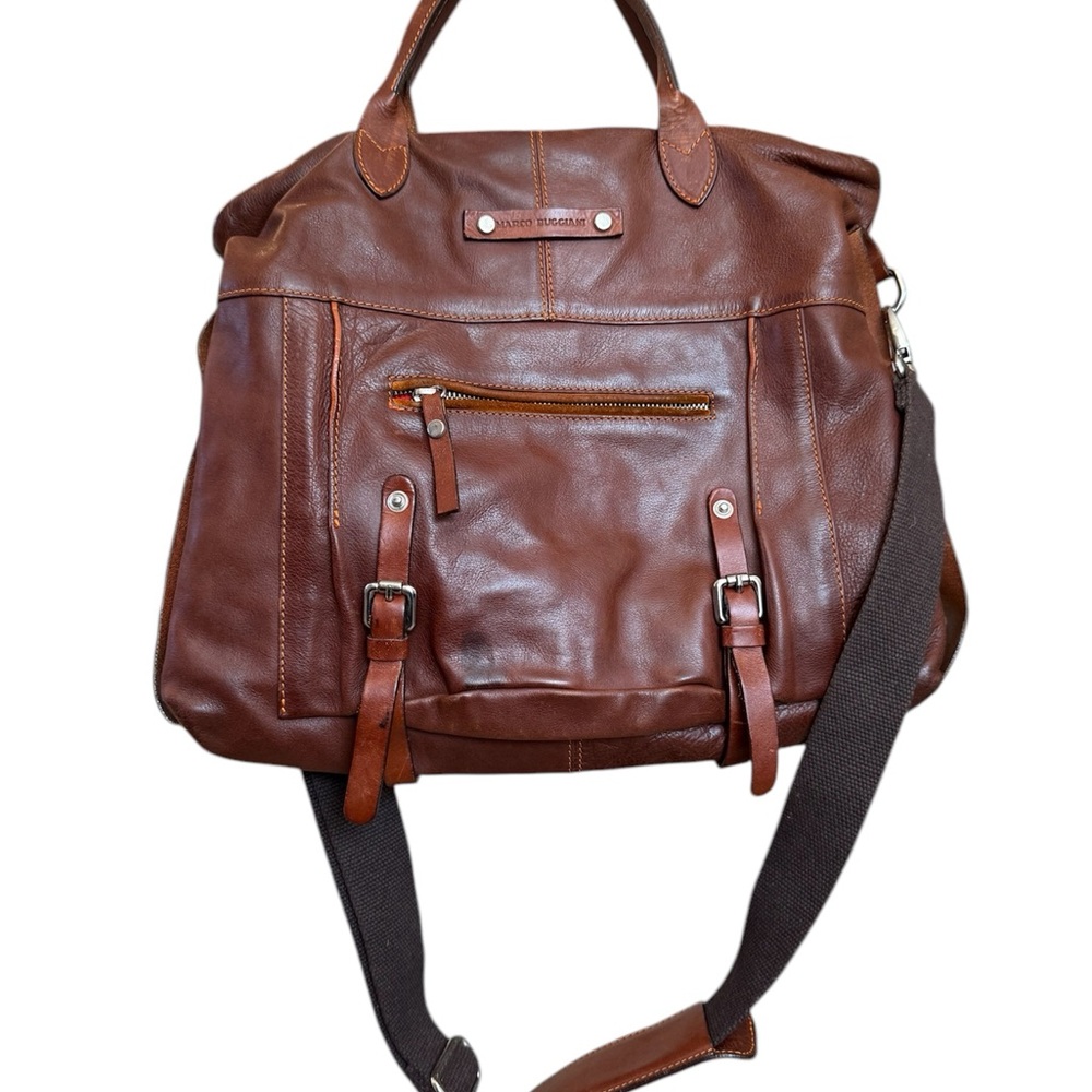 Marco Buggiani Italy Leather  genuine  Tote Brown